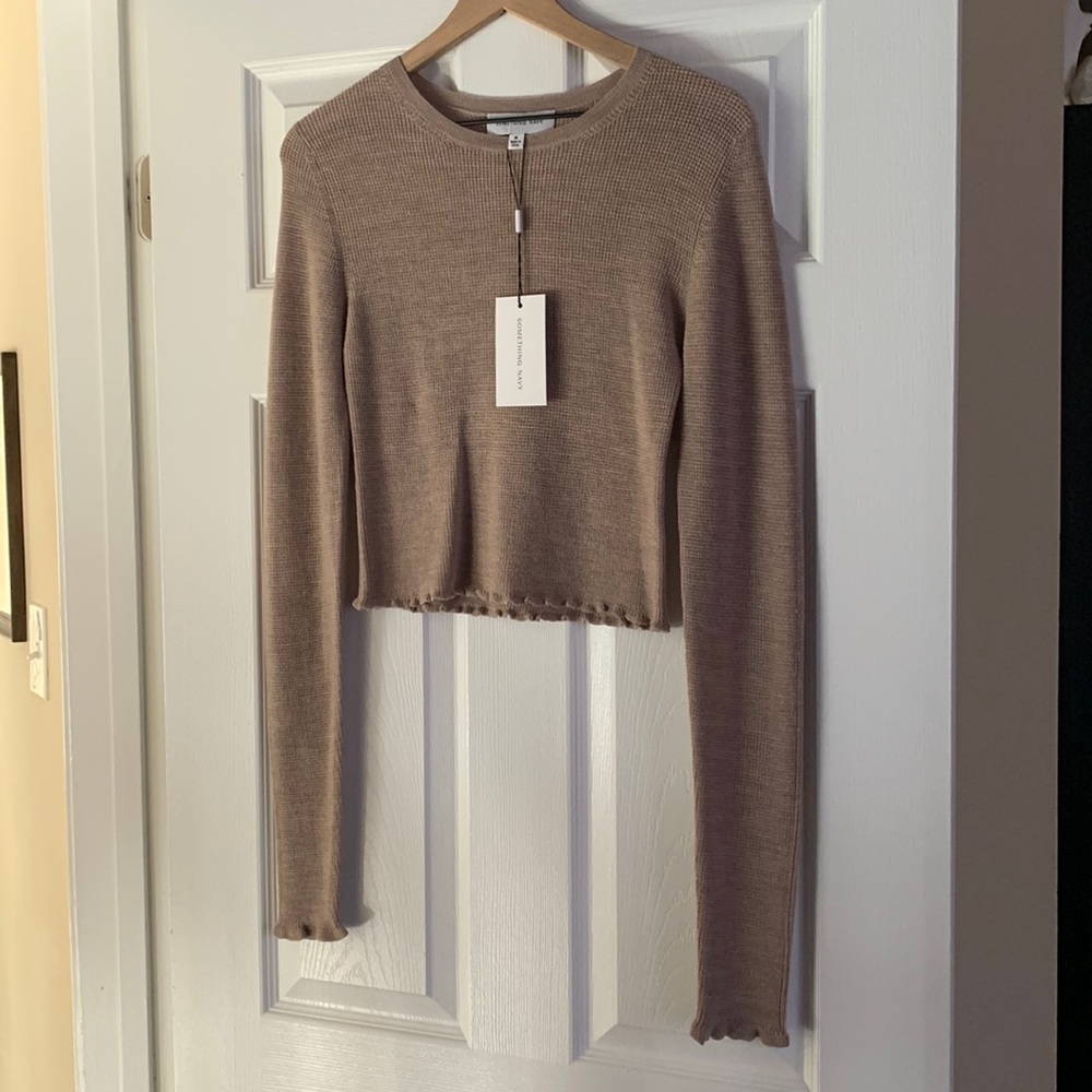 Something Navy Sara Long Sleeve Top - Oatmeal